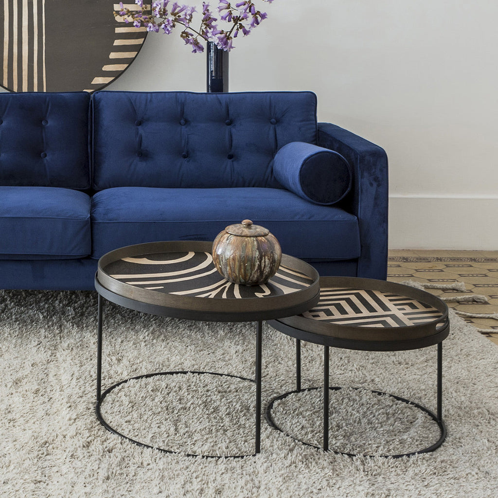 Set de 2 Tables basses pour plateaux ronds - Ø 62 cm & Ø 49 cm