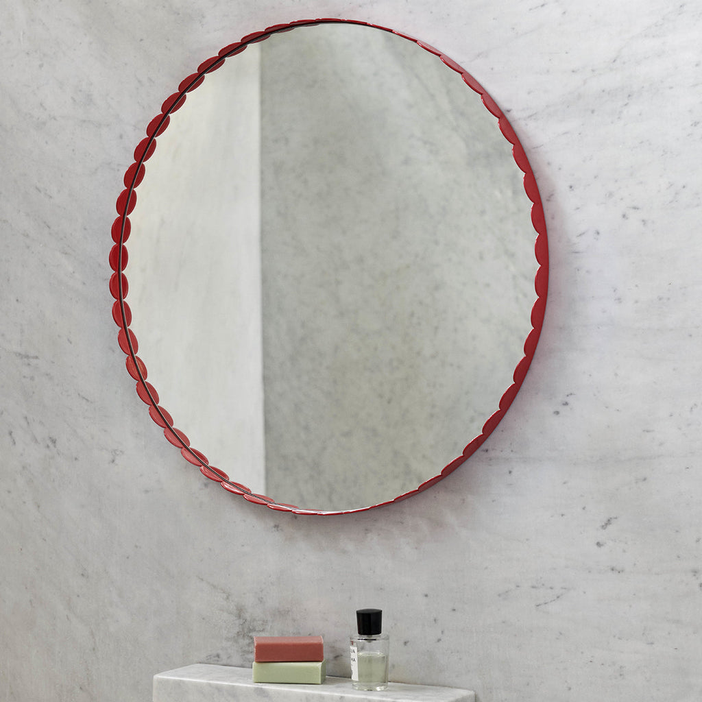 Miroir Arcs Rond - Ø 60 cm - Rouge