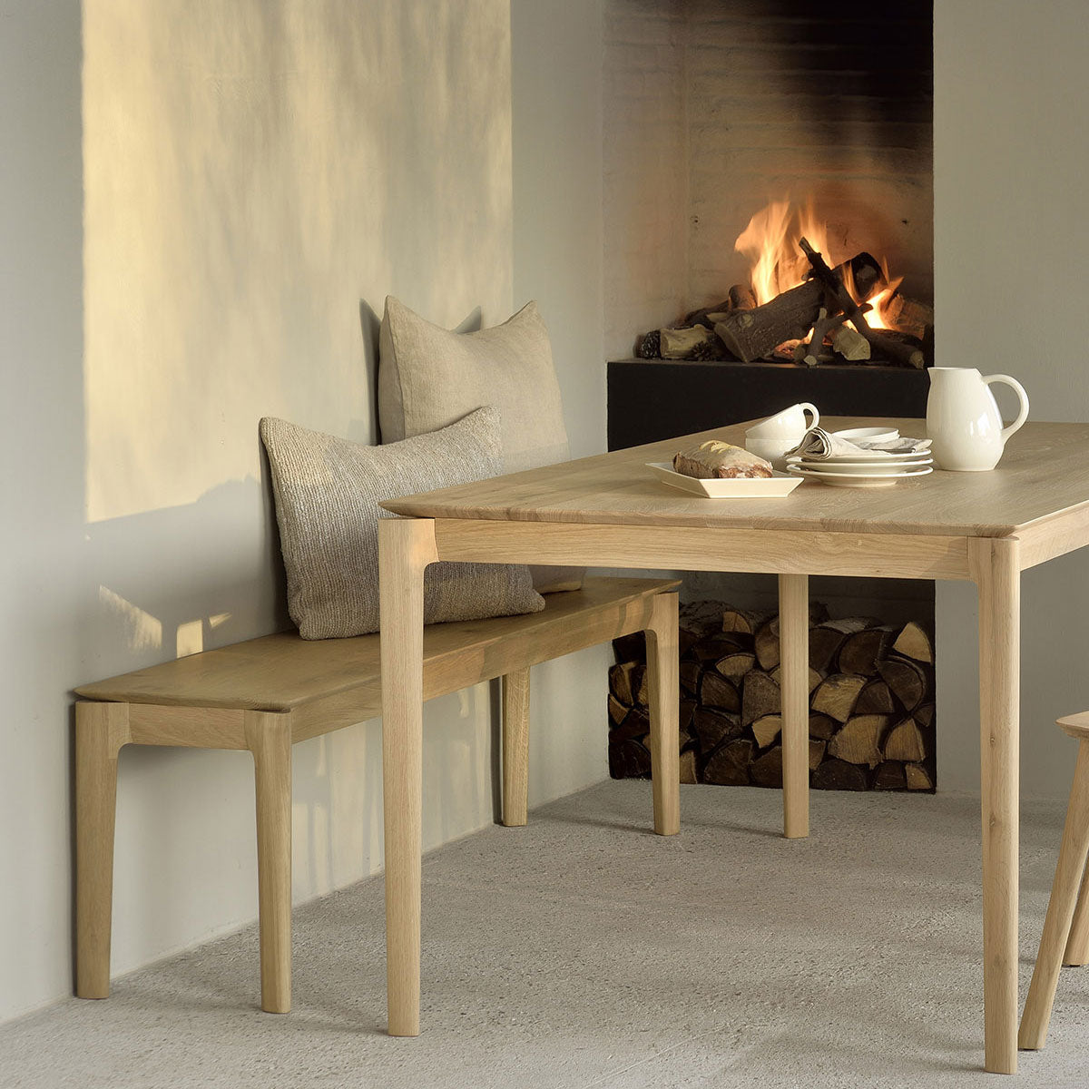 Banc Bok Chêne 126 x 35 x h 46 cm