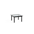Table basse Kofi Chêne Massif Noir & Verre Clair - l 60 x L 60 x h 36 cm